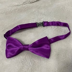 Purple Satin Bow Tie